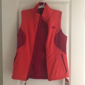 Pink north face vest